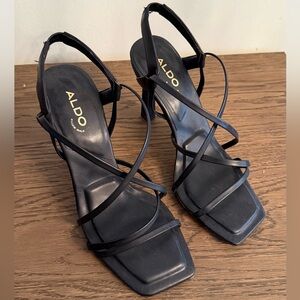 ALDO Elegant Black Strappy Heels